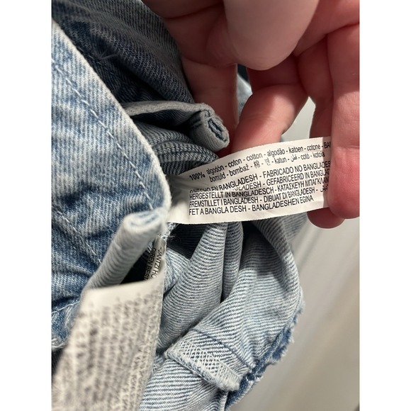 Zara Carpenter Denim Button Down Shirt with Snap Buttons XS - Picture 6 of 7